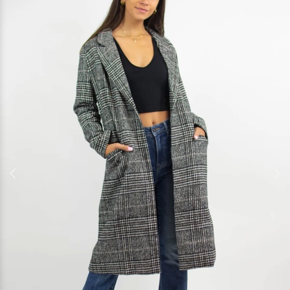 Grey Bandit Plaid Coat